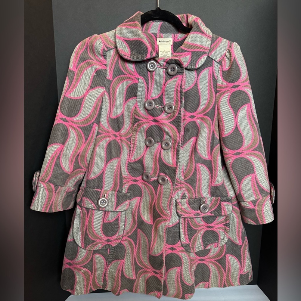 Anthropologie Elevenses Lotus Leaf Double Breasted Pea Coat size 6